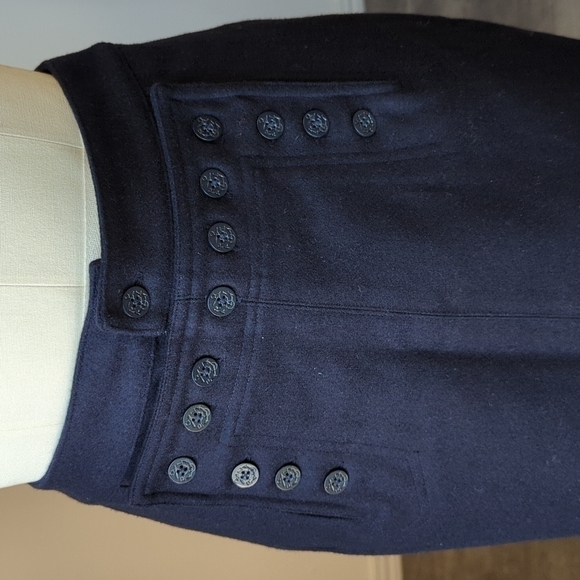 Polo Jeans Co Ralph Lauren Wool Blend Nautical Button Mini Skirt Navy Blue 6 - Picture 3 of 6